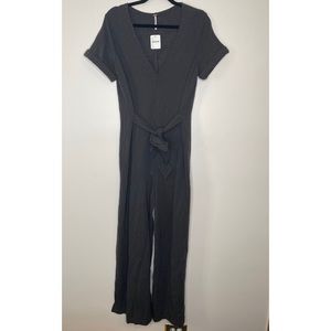 NWT FREE PEOPLE jumpsuit wide leg large gray
